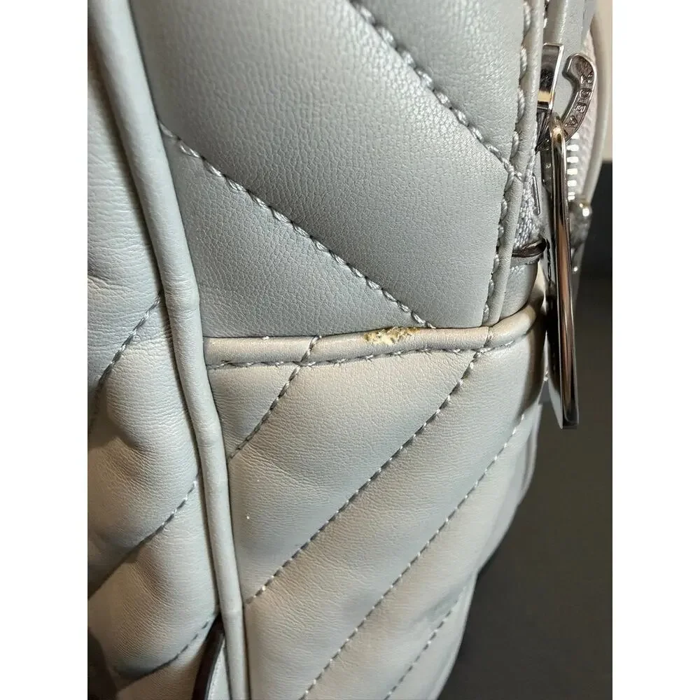 Michael Kors Abbey Medium Quilted Leather Backpack Grey